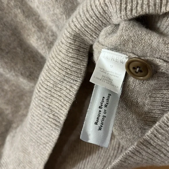 J. Crew Men’s High Neck Pullover Sweater Lambswool Gray Size Medium